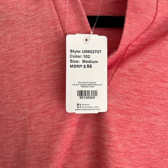 Suzanne Betro Woman oversized Pink Tie-Sleeve Hoodie, Size M - Picture 5 of 9